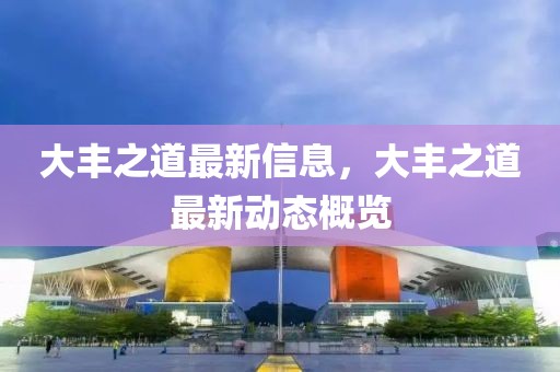 大豐之道最新信息，大豐之道最新動(dòng)態(tài)概覽