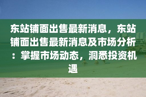 東站鋪面出售最新消息，東站鋪面出售最新消息及市場分析：掌握市場動態(tài)，洞悉投資機(jī)遇