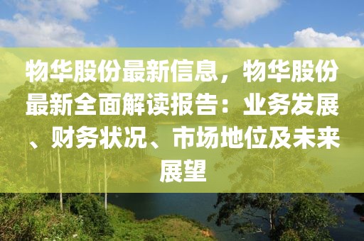 物華股份最新信息，物華股份最新全面解讀報(bào)告：業(yè)務(wù)發(fā)展、財(cái)務(wù)狀況、市場(chǎng)地位及未來(lái)展望