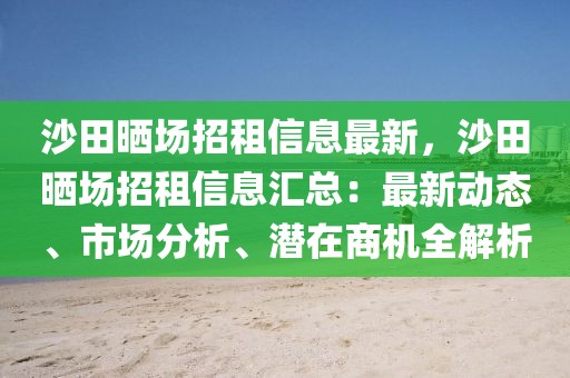沙田曬場招租信息最新，沙田曬場招租信息匯總：最新動態(tài)、市場分析、潛在商機(jī)全解析