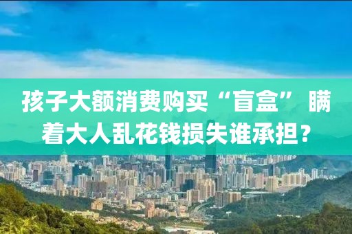 孩子大額消費購買“盲盒” 瞞著大人亂花錢損失誰承擔(dān)？