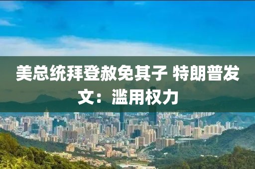 美總統(tǒng)拜登赦免其子 特朗普發(fā)文：濫用權(quán)力