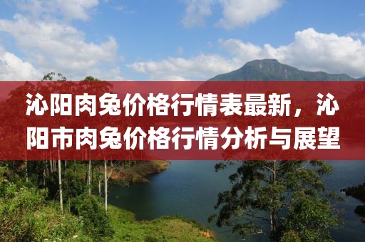 沁陽肉兔價格行情表最新，沁陽市肉兔價格行情分析與展望