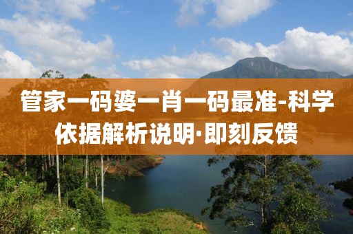 管家一碼婆一肖一碼最準-科學依據解析說明·即刻反饋