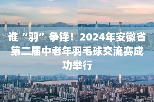誰“羽”爭(zhēng)鋒！2024年安徽省第二屆中老年羽毛球交流賽成功舉行