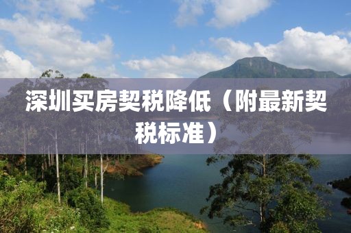 深圳買房契稅降低（附最新契稅標準）
