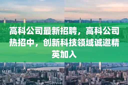 高科公司最新招聘，高科公司熱招中，創(chuàng)新科技領(lǐng)域誠邀精英加入