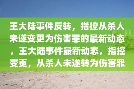 王大陸事件反轉(zhuǎn)，指控從殺人未遂變更為傷害罪的最新動態(tài)，王大陸事件最新動態(tài)，指控變更，從殺人未遂轉(zhuǎn)為傷害罪