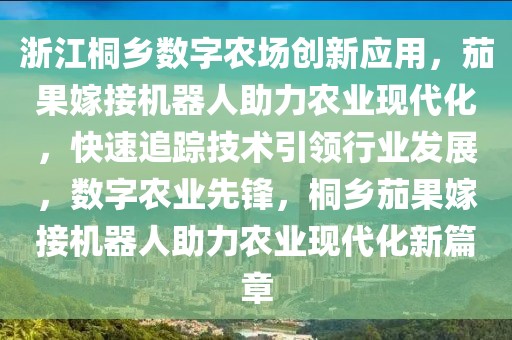 浙江桐鄉(xiāng)數(shù)字農(nóng)場創(chuàng)新應(yīng)用，茄果嫁接機器人助力農(nóng)業(yè)現(xiàn)代化，快速追蹤技術(shù)引領(lǐng)行業(yè)發(fā)展，數(shù)字農(nóng)業(yè)先鋒，桐鄉(xiāng)茄果嫁接機器人助力農(nóng)業(yè)現(xiàn)代化新篇章