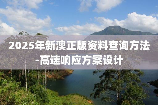 2025年新澳正版資料查詢(xún)方法-高速響應(yīng)方案設(shè)計(jì)