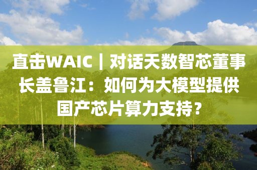 直擊WAIC｜對(duì)話天數(shù)智芯董事長(zhǎng)蓋魯江：如何為大模型提供國(guó)產(chǎn)芯片算力支持？