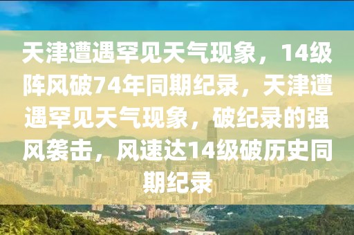 天津遭遇罕見天氣現(xiàn)象，14級(jí)陣風(fēng)破74年同期紀(jì)錄，天津遭遇罕見天氣現(xiàn)象，破紀(jì)錄的強(qiáng)風(fēng)襲擊，風(fēng)速達(dá)14級(jí)破歷史同期紀(jì)錄