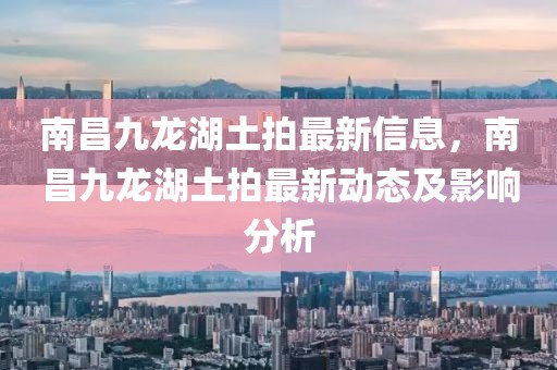 南昌九龍湖土拍最新信息，南昌九龍湖土拍最新動態(tài)及影響分析