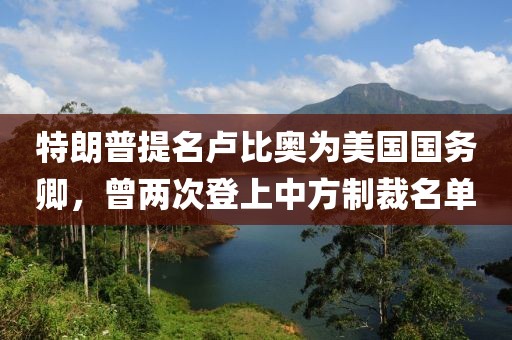 特朗普提名盧比奧為美國(guó)國(guó)務(wù)卿，曾兩次登上中方制裁名單