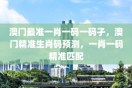 澳門最準(zhǔn)一肖一碼一碼孑，澳門精準(zhǔn)生肖碼預(yù)測，一肖一碼精準(zhǔn)匹配