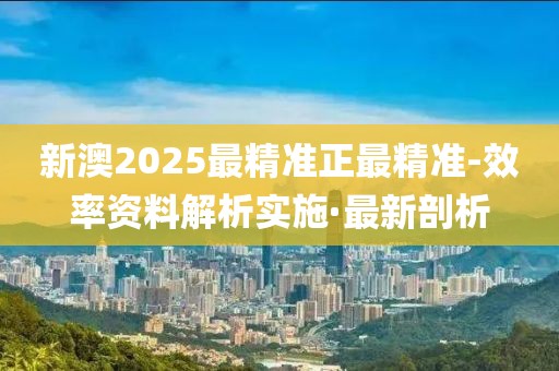 新澳2025最精準正最精準-效率資料解析實施·最新剖析