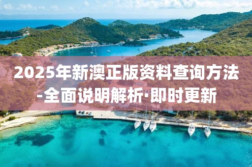 2025年新澳正版資料查詢方法-全面說明解析·即時(shí)更新