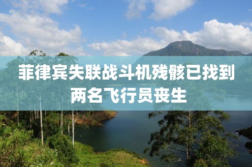 菲律賓失聯(lián)戰(zhàn)斗機(jī)殘骸已找到 兩名飛行員喪生