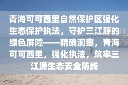 青?？煽晌骼镒匀槐Ｗo(hù)區(qū)強(qiáng)化生態(tài)保護(hù)執(zhí)法，守護(hù)三江源的綠色屏障——精確洞察，青海可可西里，強(qiáng)化執(zhí)法，筑牢三江源生態(tài)安全防線