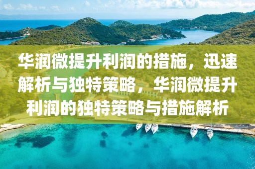 華潤微提升利潤的措施，迅速解析與獨特策略，華潤微提升利潤的獨特策略與措施解析