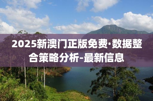 2025新澳門正版免費·數(shù)據(jù)整合策略分析-最新信息