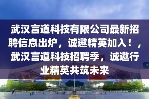 武漢言道科技有限公司最新招聘信息出爐，誠(chéng)邀精英加入！，武漢言道科技招聘季，誠(chéng)邀行業(yè)精英共筑未來(lái)