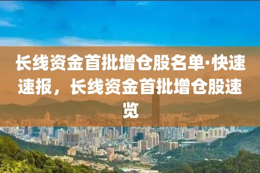 長(zhǎng)線資金首批增倉(cāng)股名單·快速速報(bào)，長(zhǎng)線資金首批增倉(cāng)股速覽