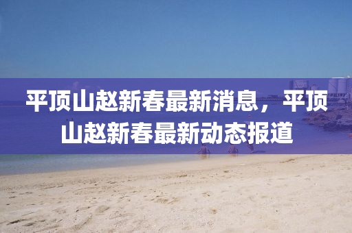 平頂山趙新春最新消息，平頂山趙新春最新動態(tài)報道