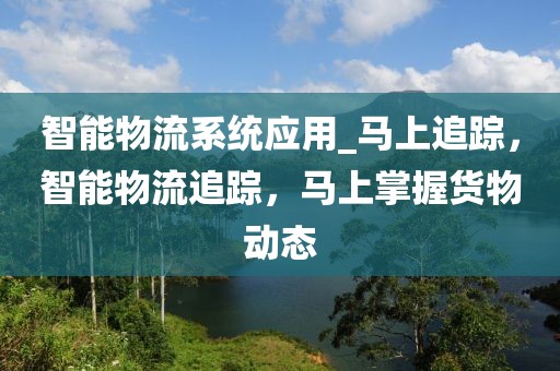 智能物流系統(tǒng)應(yīng)用_馬上追蹤，智能物流追蹤，馬上掌握貨物動態(tài)