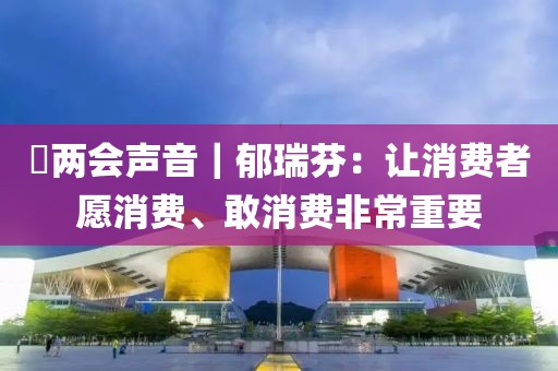 ?兩會聲音｜郁瑞芬：讓消費者愿消費、敢消費非常重要