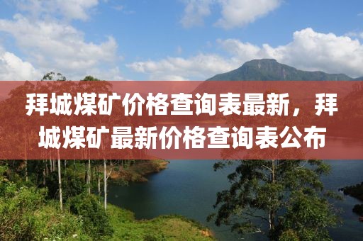 拜城煤礦價格查詢表最新，拜城煤礦最新價格查詢表公布