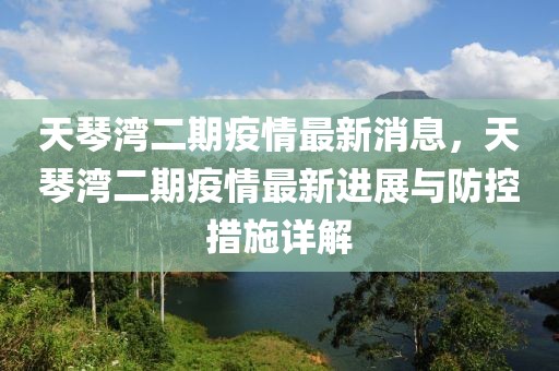 天琴灣二期疫情最新消息，天琴灣二期疫情最新進(jìn)展與防控措施詳解
