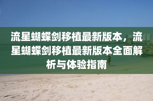 流星蝴蝶劍移植最新版本，流星蝴蝶劍移植最新版本全面解析與體驗指南