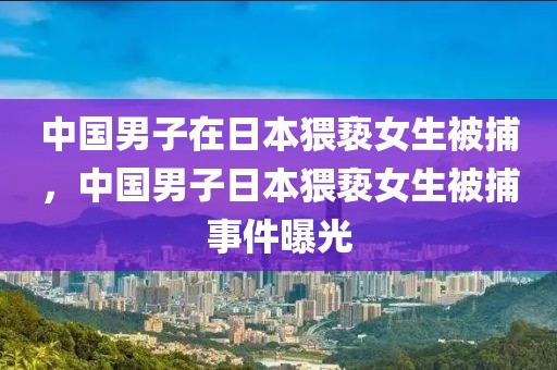 中國男子在日本猥褻女生被捕，中國男子日本猥褻女生被捕事件曝光