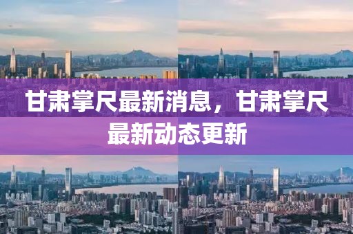 甘肅掌尺最新消息，甘肅掌尺最新動態(tài)更新