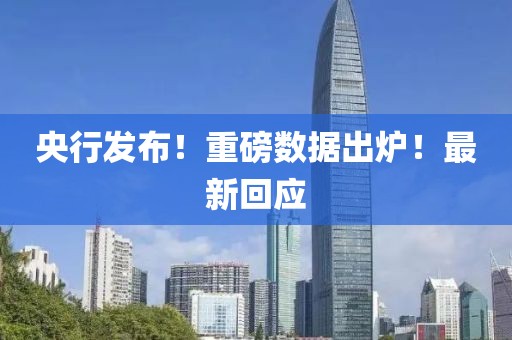 央行發(fā)布！重磅數(shù)據(jù)出爐！最新回應(yīng)