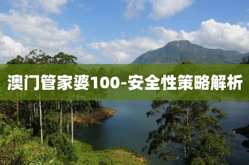 澳門(mén)管家婆100-安全性策略解析