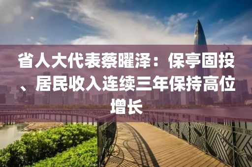 省人大代表蔡曜澤：保亭固投、居民收入連續(xù)三年保持高位增長(zhǎng)