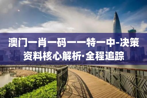 澳門一肖一碼一一特一中-決策資料核心解析·全程追蹤