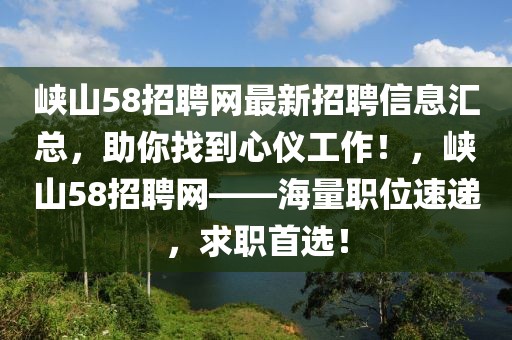 峽山58招聘網(wǎng)最新招聘信息匯總，助你找到心儀工作！，峽山58招聘網(wǎng)——海量職位速遞，求職首選！