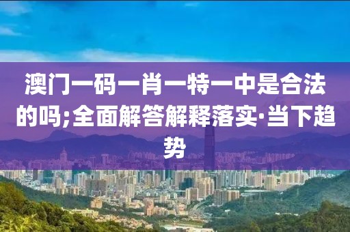 澳門一碼一肖一特一中是合法的嗎;全面解答解釋落實·當下趨勢
