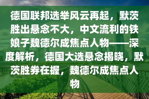 德國(guó)聯(lián)邦選舉風(fēng)云再起，默茨勝出懸念不大，中文流利的鐵娘子魏德?tīng)柍山裹c(diǎn)人物——深度解析，德國(guó)大選懸念揭曉，默茨勝券在握，魏德?tīng)柍山裹c(diǎn)人物