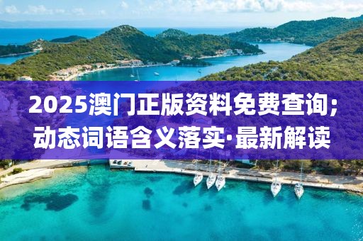 2025澳門正版資料免費查詢;動態(tài)詞語含義落實·最新解讀
