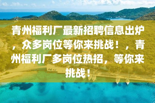 青州福利廠最新招聘信息出爐，眾多崗位等你來挑戰(zhàn)！，青州福利廠多崗位熱招，等你來挑戰(zhàn)！