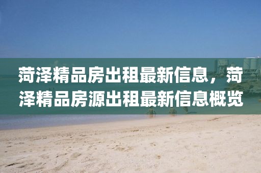 菏澤精品房出租最新信息，菏澤精品房源出租最新信息概覽