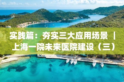 實踐篇：夯實三大應(yīng)用場景 ｜ 上海一院未來醫(yī)院建設(shè)（三）