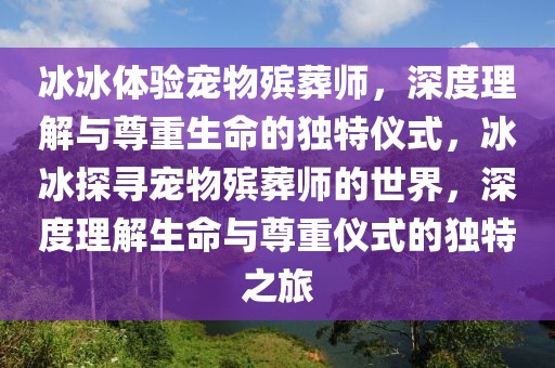 冰冰體驗(yàn)寵物殯葬師，深度理解與尊重生命的獨(dú)特儀式，冰冰探尋寵物殯葬師的世界，深度理解生命與尊重儀式的獨(dú)特之旅