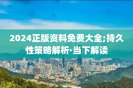 2024正版資料免費(fèi)大全;持久性策略解析·當(dāng)下解讀