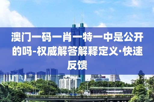 澳門(mén)一碼一肖一特一中是公開(kāi)的嗎-權(quán)威解答解釋定義·快速反饋