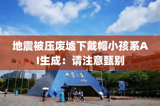地震被壓廢墟下戴帽小孩系A(chǔ)I生成：請(qǐng)注意甄別